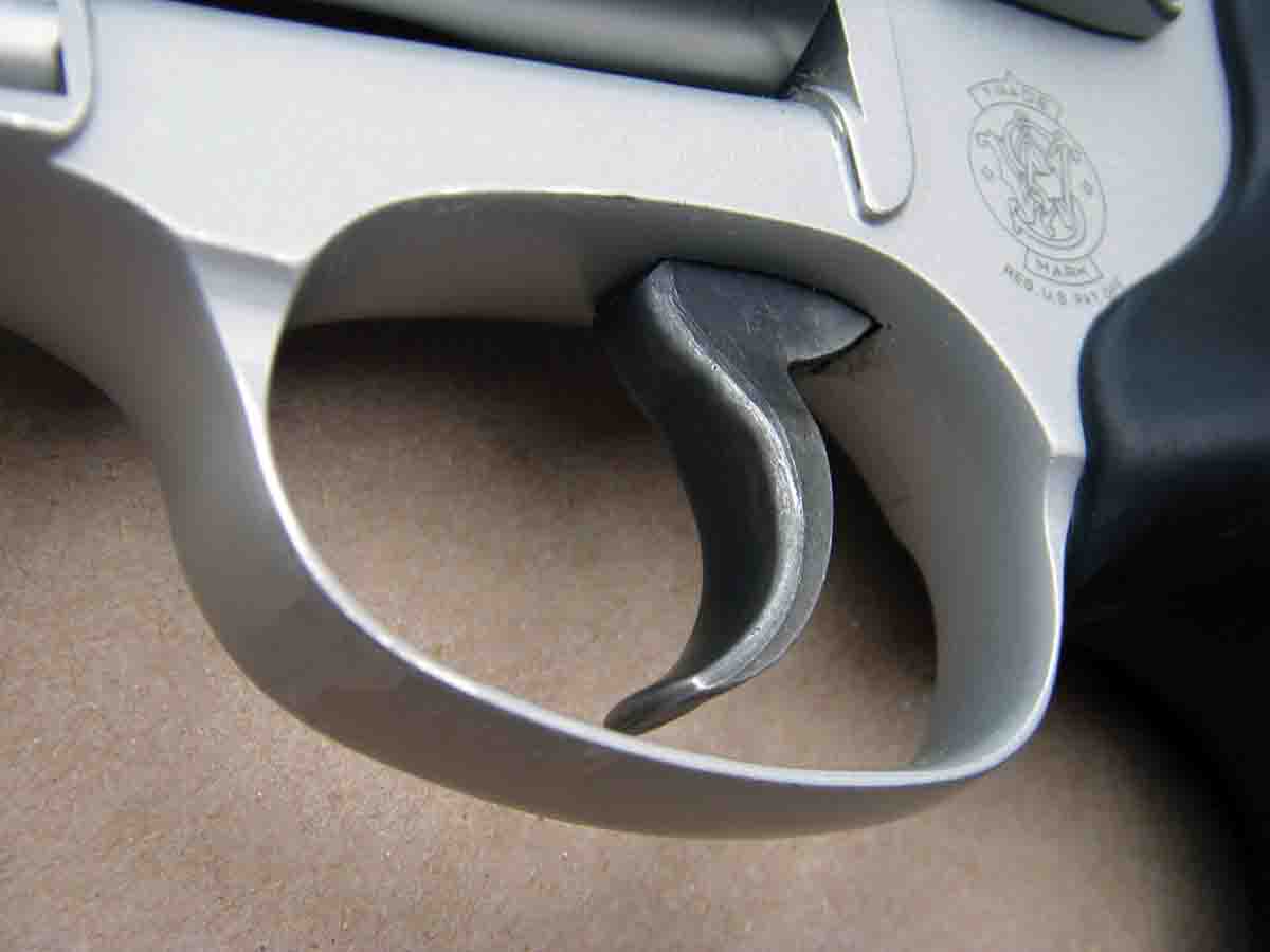 The Model 638 Airweight features a smooth, rounded trigger, which is desirable for double-action shooting.